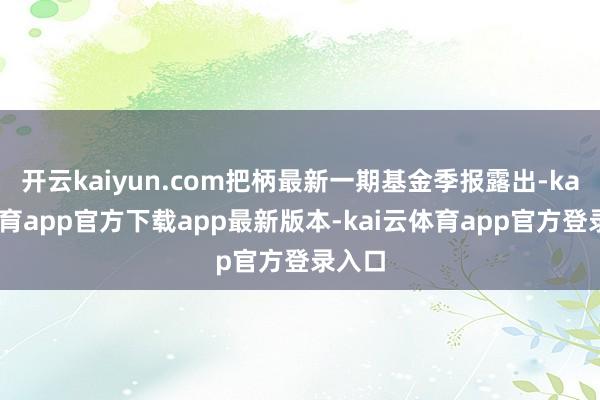 开云kaiyun.com把柄最新一期基金季报露出-kai云体育app官方下载app最新版本-kai云体育app官方登录入口