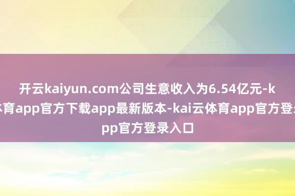开云kaiyun.com公司生意收入为6.54亿元-kai云体育app官方下载app最新版本-kai云体育app官方登录入口